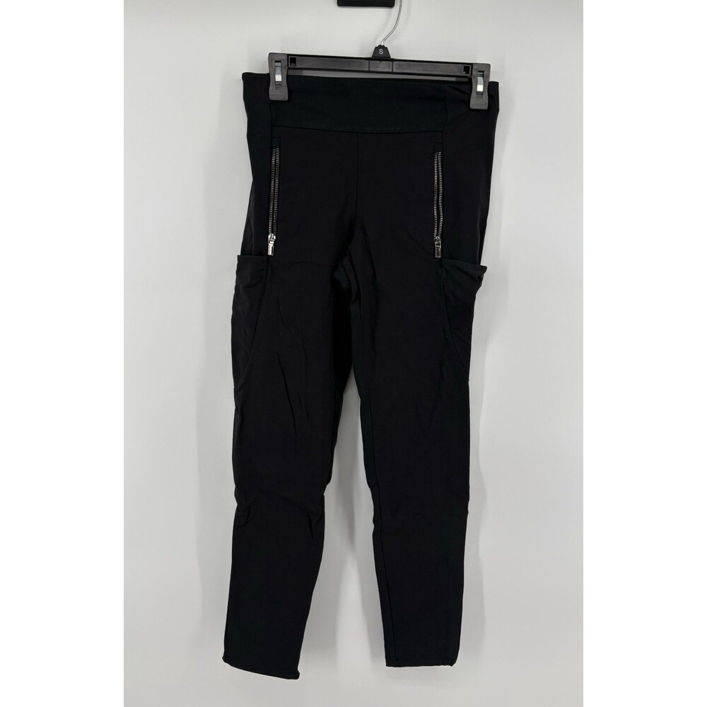 Athleta Headlands Hybrid Tight Leggings Size 2 Black Zipper Pocket Zip Hem